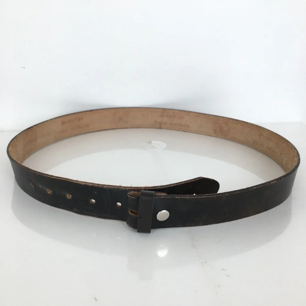 Vintage Mens Veterans of Foreign Wars Brown Leather Belt Military Service USA